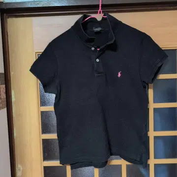 Ralph Lauren 블랙 슬림핏 반팔 피케 셔츠