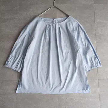 매킨토시 런던 개더 블라우스 블루 셔츠 블루