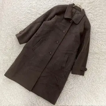 [고품질] 알파카 울 코트 브라운 2 깔끔 고급