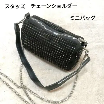 미니 숄더백 스터드 체인 숄더 미니 백 블랙