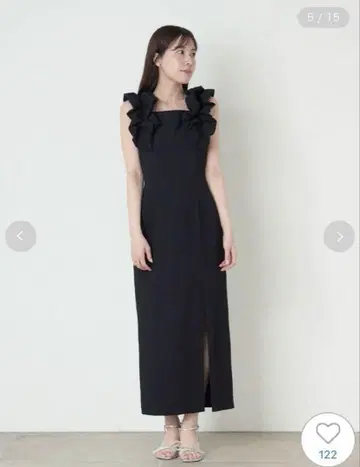 SNIDEL 완판 벌룬 프릴 슬리브 I라인 원피스