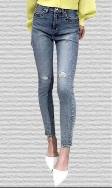 GYDA 하이웨스트 thickish 포켓 스키니 데님 팬츠 S