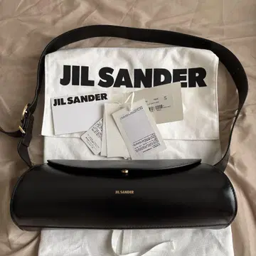 JIL SANDER 블랙 가죽 숄더백 칸노롤로 스몰