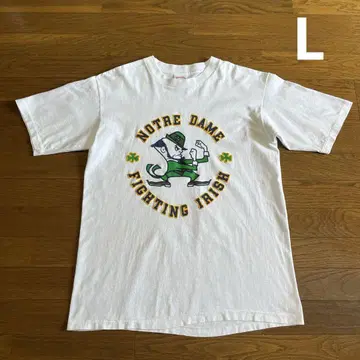 90년대 USA 제작 NOTRE DAME 티셔츠 L 화이트 코튼