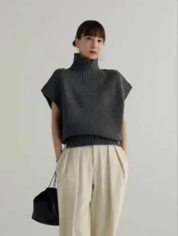 louren turtleneck knit vest