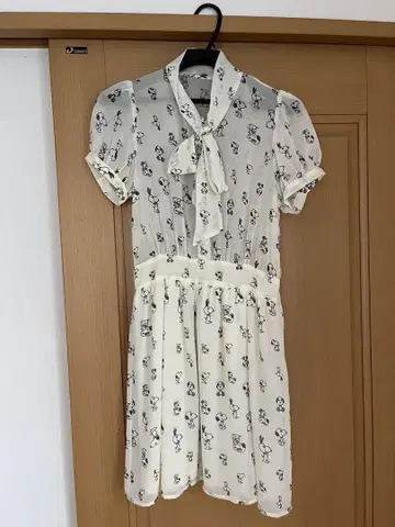 슬라이 스누피 콜라보 피넛 벨 한정판 프릴 원피스 올 패턴