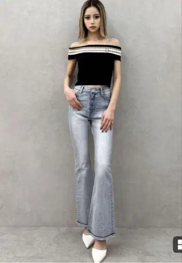 GYDA 하이웨스트 BASIC 플레어 데님 팬츠