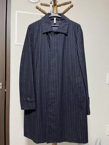 UNITED ARROWS/카노니코 스텐카라 코트 네이비 스트라이프 L