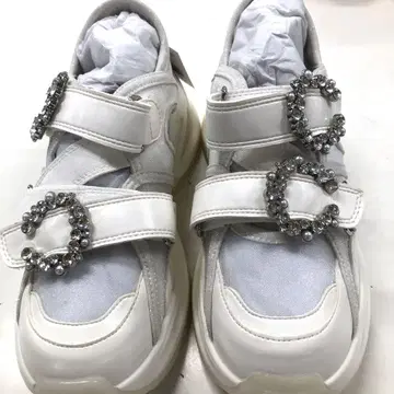 란다 비쥬 더블 벨트 오픈 스니커즈 베이지 M