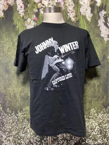 Johnny Winter 라이브 티셔츠 블랙 L 사이즈