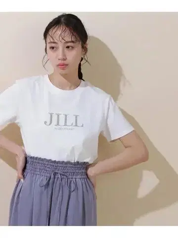 JILL by JILL STUART 티셔츠 오가닉 자수 로고 티셔츠