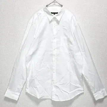 띠어리 긴팔 셔츠(XL) 가슴 포켓 레귤러 카라 라운드 헴 출퇴근 화이트