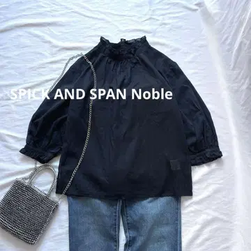 스픽 앤 스팬 노블 스탠드 카라 프릴 블라우스 셔츠