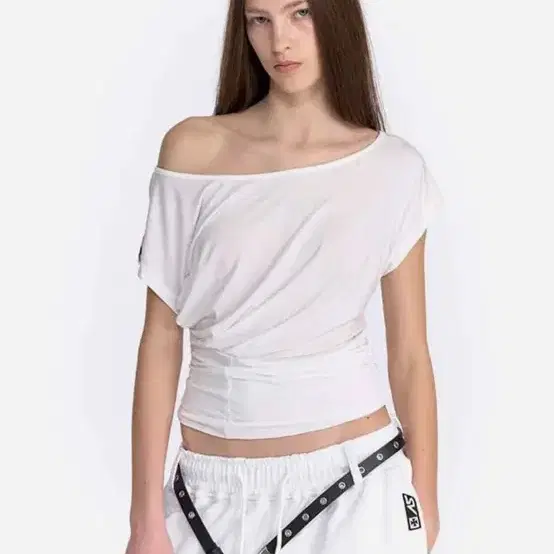 2000ARCHIVES★韓国★人気 CAR PLATE DRAPED TOP 2色 2000Archives CAR PLATE DRAPED TOP (WHITE) 2 #2000아카이브
