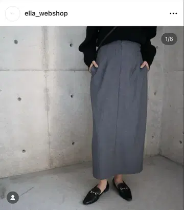 [ 새상품급 ] eLLa 다크 그레이 타이트 스커트 뒤 허리밴딩 앞 후크