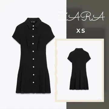 ZARA 자라 플리츠 텍스처 원단 원피스 XS