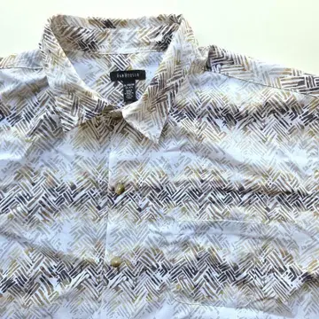 Van Heusen 기하학 무늬 반팔 셔츠 XL