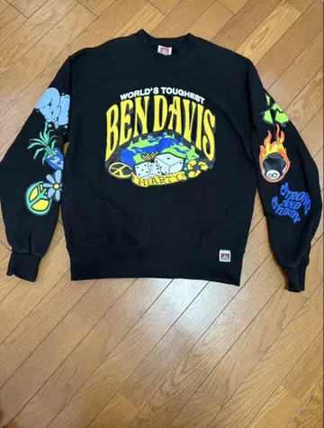 BEN DAVIS 그래픽 스웨트 셔츠 M 블랙