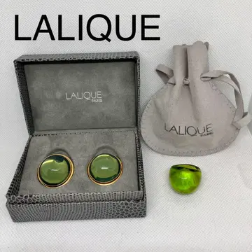 단종 LALIQUE 라리크 카보숑 귀찌 & 카보숑 반지 그린