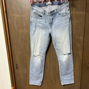 데미지 가공 데님 청바지