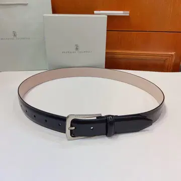BRUNELLO CUCINELLI LEATHER 벨트 블랙