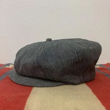 INDIGO PINCHECK NEWSBOY CAP L