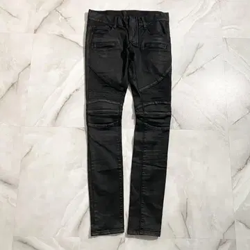 A17367 문에이지 데빌먼트 라이더 바이커 스키니 데님 블랙 M