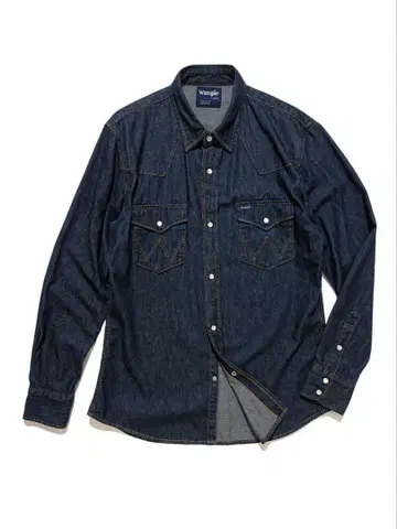 다크 네이비 [Wrangler / 랭글러] 데님 웨스턴 셔츠 XL