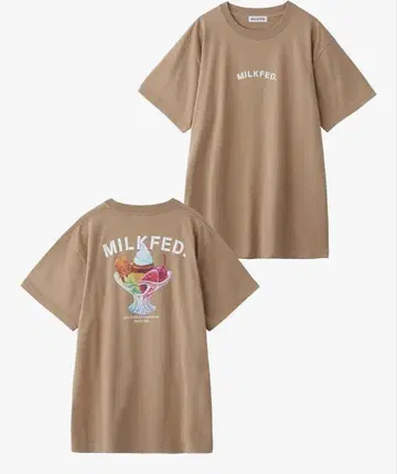 [새상품] MILKFED. 밀크페드 티셔츠 푸딩 로고 베이지 F