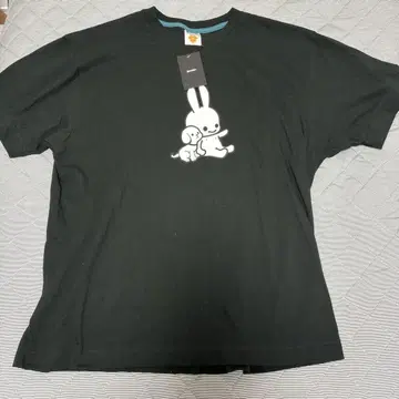 CUNE 토끼와 강아지 프린트 티셔츠 블랙 XL 반려동물