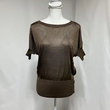 미사용품 이타리야 썸머 니트 브라운 브랜드 스팽글 9호