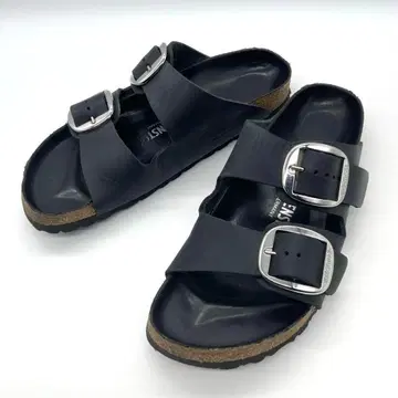 BIRKENSTOCK 애리조나 빅 버클 블랙 실버 금장 장식 새상품급