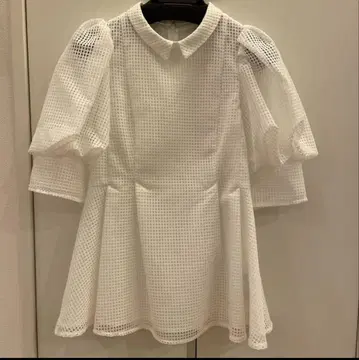 셀포드 시착만 한 상품 완판 블라우스 퍼프소매 메쉬 블라우스 38