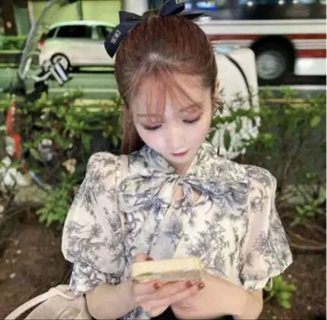 SNIDEL Sustainable 오간자 시스루 블라우스
