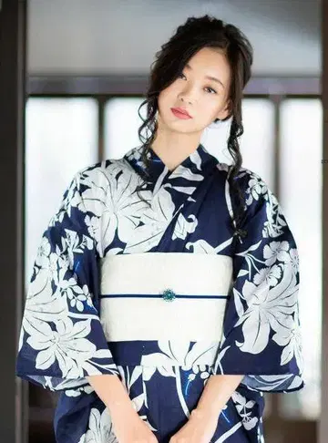 새 상품 유카타 백합 [블랙]
