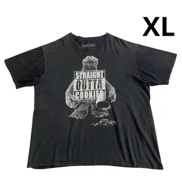 세서미 스트릿 쿠키 몬스터 T셔츠 XL 블랙 포토 프린트