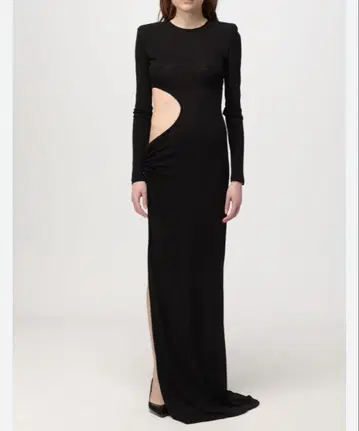 Zara 컷 아웃 바디 콘셔스 드레스 원피스 블랙