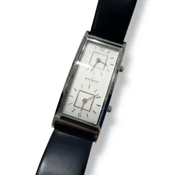 SKAGEN 스카겐 실버 가죽 벨트 쿼츠 손목시계