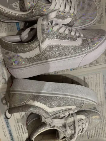 Vans 실버 글리터 스니커즈 2세트