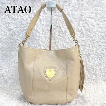 ATAO 아타오 캔디 핸드백 베이지 에나멜 가죽