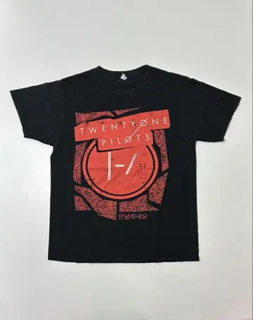 TWENTY ONE PILOTS 블랙 반팔 티셔츠 2016 M 사이즈