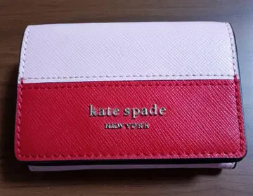 kate spade 3단 폴더형 지갑 핑크/레드