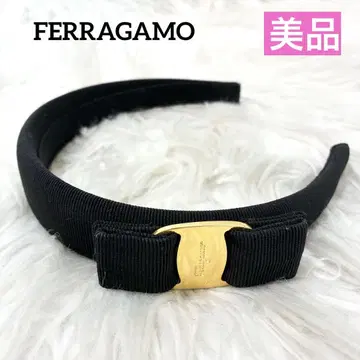 [새상품급] FERRAGAMO 페라가모 머리띠 바라 블랙 리본