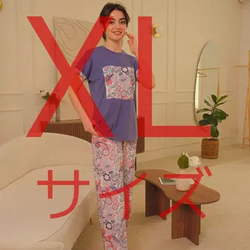 면 100% 여성용 XL 사이즈 상하의 세트 페이즐리 무늬 룸웨어