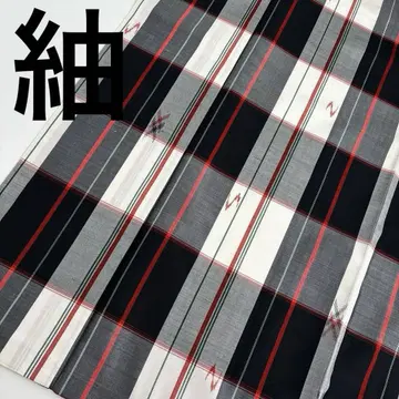 기모노 명주 격자 멋진 카스리 U-8062