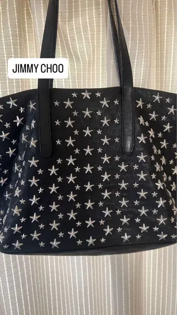 JIMMY CHOO 별 패턴 자수 토트백