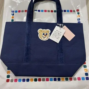 새상품 페일러 올드 테디 와펜 토트 네이비 소