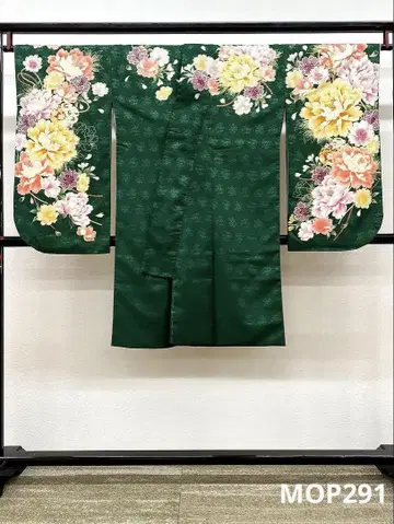 2척 소매 폴리에스테르 기모노 금채 모란 문양 하카마용