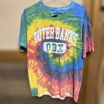 빈티지 헤인즈 OUTER BANKS OBX 타이다이 티셔츠 L