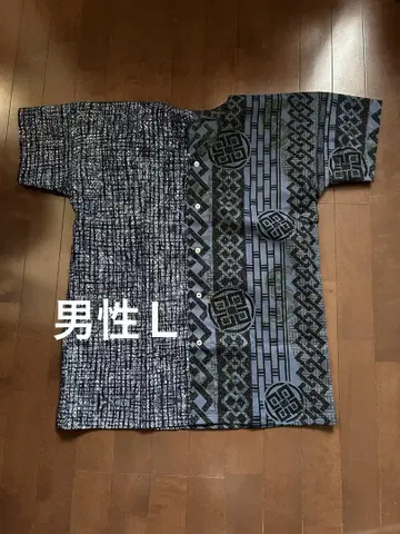 handmade 유카타 원단~유카타 셔츠 size 남성 L